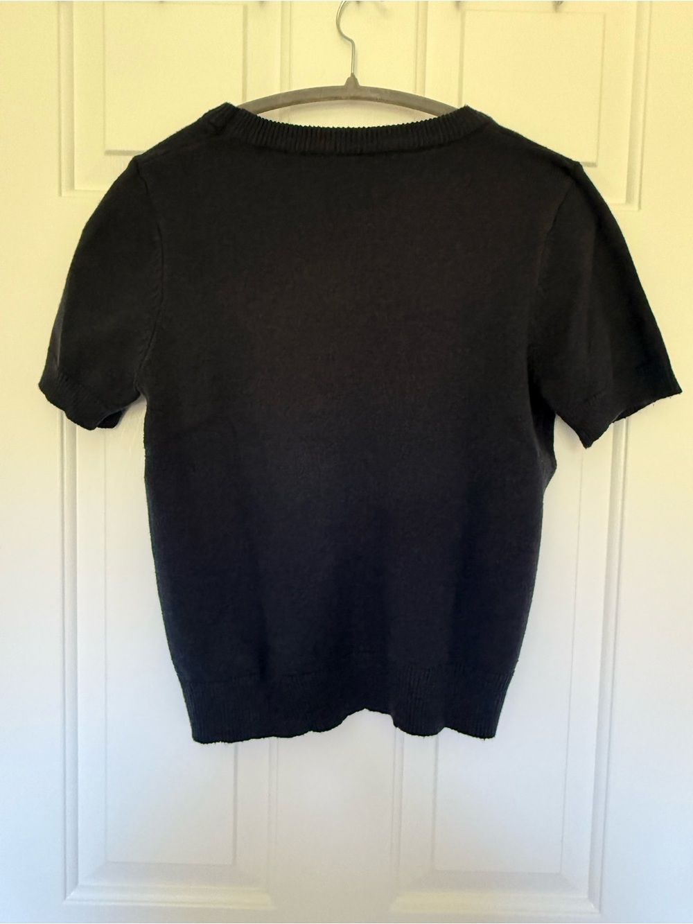 Classic Short Sleeve Knit Top - navy